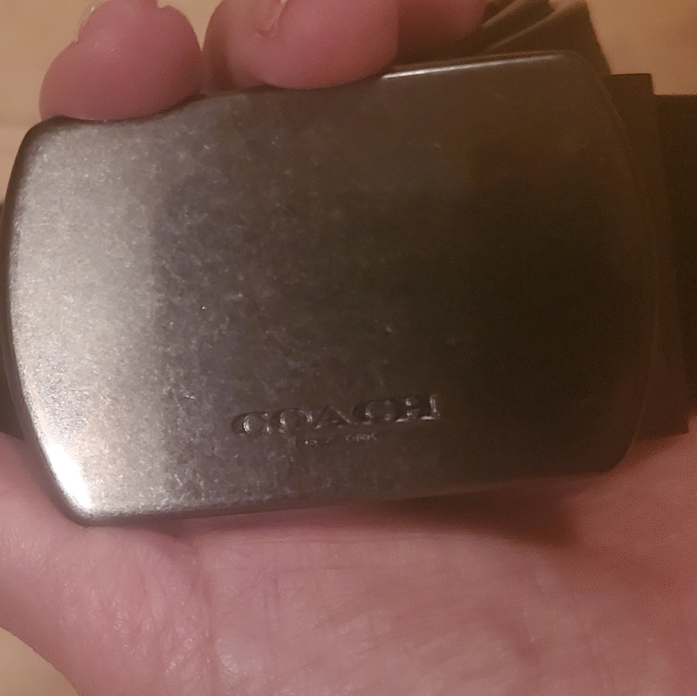 Coach black leather belt.